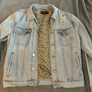 Pacsun Denim Jacket with Cheetah Print